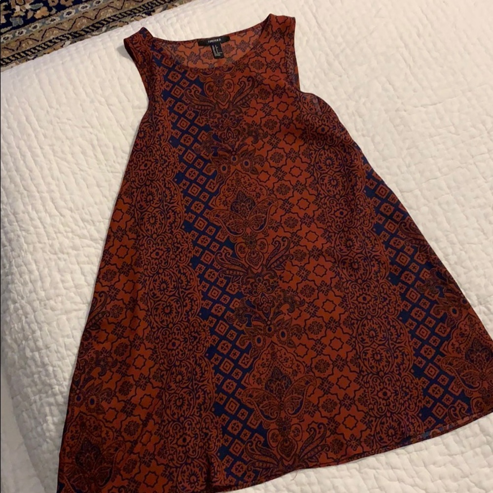 Rust & Navy A-link tank dress